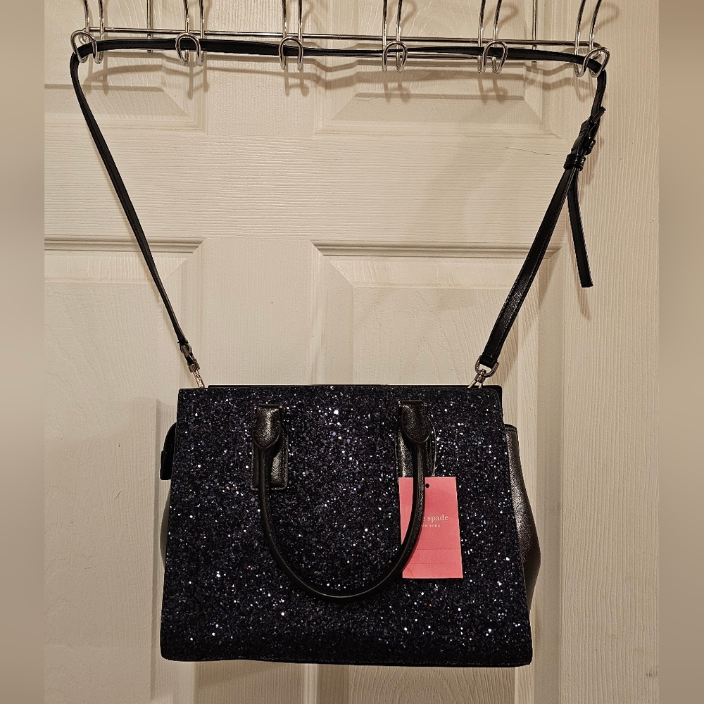 Kate Spade Medium Satchel Midnight Navy Glitter Crossbody